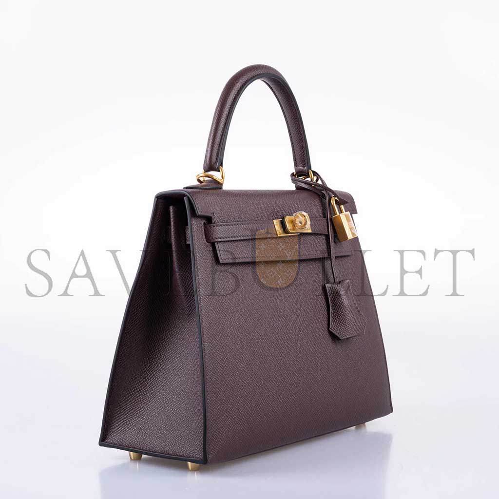 H**mes master kelly 25 sellier rouge epsom with gold hardware (25*17*7cm)